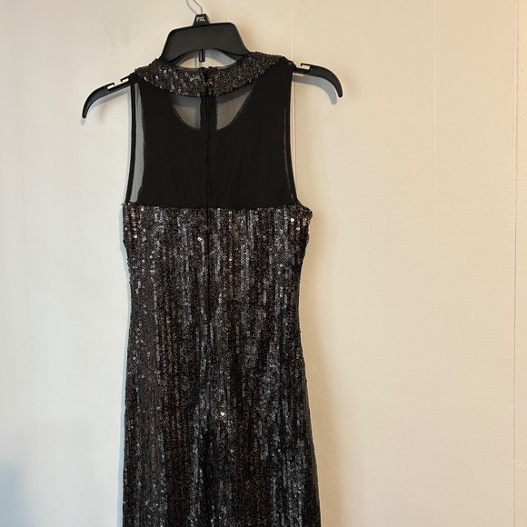 Bisou Bisou Michele Boston Black Sequins Sleeveless Sheath Dress Size 4 - Picture 8 of 10